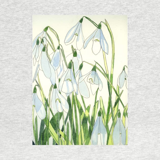 Snowdrops watercolour painting by esvb